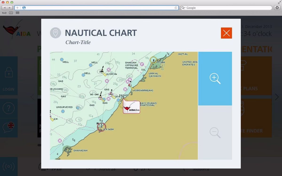 AIDA Bordportal Nautic Chart AIDA Bordportal Nautic Chart