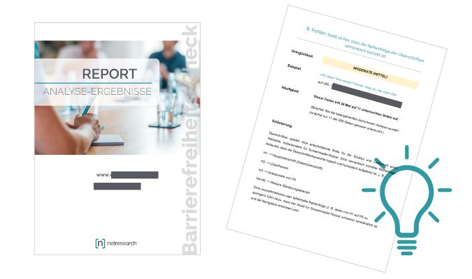 Website Barrierefreiheit - Beispielreport: Fehlererläuterung und Codebeispiel